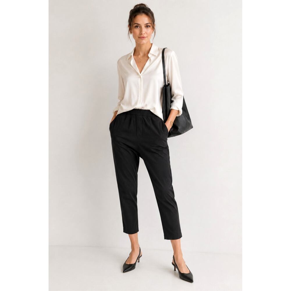 Nili Lotan Drawstring Elastic Waist Paris Pants $495 VIrgin WOOL Slouchy 2 NWT